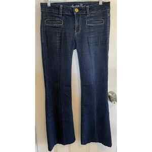American Eagle Flare Jeans Womens Sz 6 AE Hipster Dark Wash Regular Stretch